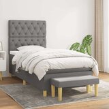  Box spring postelja z vzmetnico temno siva 80x200 cm blago, (20790329) Cene