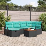  Sjedeća garnitura za vrt 7 kom. Crna poliratan 232 x 122 x 85 cm | Shoptok.si