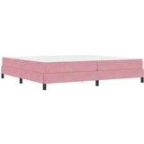 vidaXL Postelja boxspring z vzmetnico Roza 200 x 200 cm Žamet | Shoptok.si