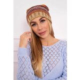Kesi Cap with fleece Krystyna K207 brown + beige Cene