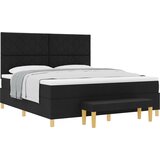 VidaXL Vzmetnica za &amp;scaron;katlo z vzmetnico in klopjo črna 180x200 cm tkanina, (22082972) Slike