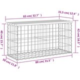  Vrtna klupa gabionskog dizajna 83x31,5x42 cm masivna borovina | shoptok.hr