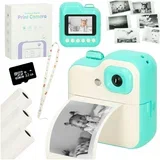 fotoaparat s termičnim tiskalnikom + papir in 32GB SD kartica (zelen) - Rojstni dan - Za 5+ let