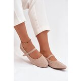Boto Embellished Women's Ballerinas With Strap Pink Olivisse | Shoptok.si