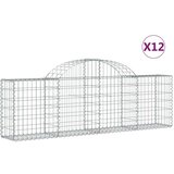  Obokana gabionska košara 12 kosov 200x30x60/80cm cinkano železo, (20757796) | Shoptok.si