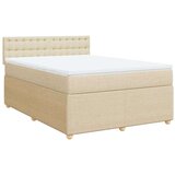  Krevet s oprugama i madracem krem 140 x 190 cm od tkanine | shoptok.hr