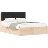 vidaXL Posteljni okvir z oblazinjenim vzglavjem Črna 160 x 200 cm, (5000104303) | Shoptok.si