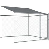 vidaXL kavez za pse s krovom i vratima sivi 10x2x2 m pocinčani čelik | shoptok.hr