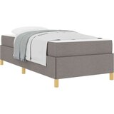  Postelja z vzmetnico Taupe in bela 90 x 190 cm blago | Shoptok.si