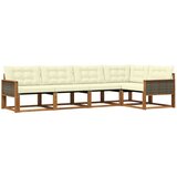 vidaXL Zunanja garnitura za sedenje z blazino 5 pcs Naravna in smetana, (5000273096) | Shoptok.si