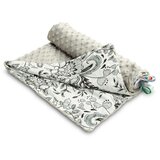 Sensillo lagana Minky deka 75x100cm crno-bijelo cvijeće | shoptok.hr