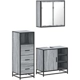  3-dijelni set kupaonskog namještaja siva boja hrasta drveni | shoptok.hr