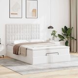  Otomanski posteljni okvir z vzmetnico bel 140x190 cm um. usnje, (22011867) | Shoptok.si