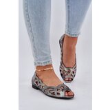 PE2 Perforated Ballerinas With Open Toes Silver Calgis | Shoptok.si