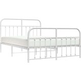 Metalni okvir kreveta uzglavlje i podnožje bijeli 150 x 200 cm | shoptok.hr