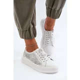 Kesi Women's leather platform sneakers, white S.Barski
