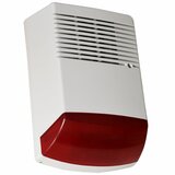 Sirena sa strob crvenim svetlom outdoor KF88, negoreće uv otporno abs plastično kućište oko metalnog kućišta, 3.8KHz ton, jačina 120dB, dvostruki tamper alarm, mesto za backup bateriju, 250x160x100mm