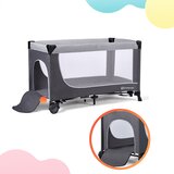 Kinderkraft putni krevetić LEODY, siva | shoptok.hr