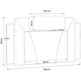  Jastuk za uzglavlje Viana sivi 100 cm od umjetne kože | shoptok.hr