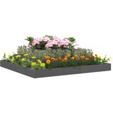  Visoka greda siva 110x110x27 cm trdna borovina | Shoptok.si