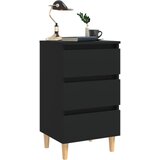  Noćni ormarić s nogama od masivnog drva crni 40 x 35 x 69 cm | shoptok.hr