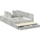  Postelja za shranjevanje Betonsko siva Inženirski les 120 x 190 cm, (22103228) | Shoptok.si