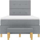 Box Spring Krevet s Madracem i Klupom Svjetlosiva 120x200 cm Tkanina | shoptok.hr