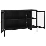  Komoda crna 105 x 35 x 70 cm od čelika i stakla | Eponuda.com