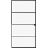Sobna vrata crna 102 x 201,5 cm kaljeno staklo i aluminij tanka | shoptok.hr