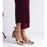 Gemre Gold patent block heels with buckles Kamola | Shoptok.si