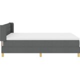 vidaXL Boks vzmetnica s prevleko Temno siva 160x200 cm Tkanina, Vzglavje s črtami Temno sivo 160 cm Tkanina | Shoptok.si