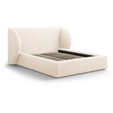 Micadoni Krem tapecirani bračni krevet s prostorom za odlaganje s podnicom 200x200 cm Miley – | shoptok.hr