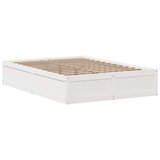  Posteljni okvir brez vzmetnice bel 150x200 cm trdna borovina, (21611790) | Shoptok.si