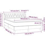  Krevet s oprugama i madracem tamnosivi 140x190 cm od tkanine | shoptok.hr