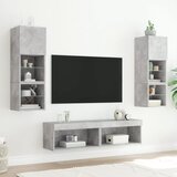 TV ormarić s LED svjetlima siva boja betona 60x30x30 cm | Eponuda.com