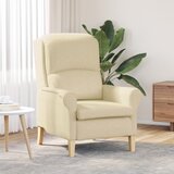 vidaXL moderna fotelja Krem Tkanina i drvo Srednja Krem fotelja | shoptok.hr