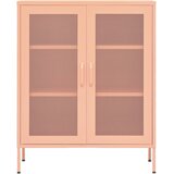 Ormarić za pohranu ružičasti 80 x 35 x 101,5 cm čelični | shoptok.hr