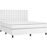  Box spring postelja z vzmetnico bela 180x200 cm umetno usnje, (20901402) | Shoptok.si
