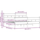 Metalni Kovinski posteljni okvir brez vzmetnice rjavi hrast 200x200 cm, (21611939) | Shoptok.si