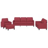  4-dijelni set sofa s jastucima crvena boja vina od umjetne kože | shoptok.hr