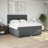vidaXL Box spring postelja z vzmetnico temno siva 200x200 cm blago, (21302378) | Shoptok.si