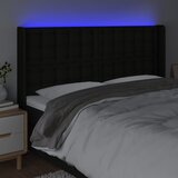  LED uzglavlje crno 163 x 16 x 118/128 cm od tkanine | shoptok.hr