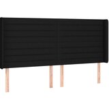  Uzglavlje crno 183 x 16 x 118/128 cm od tkanine | shoptok.hr