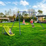  Gugalnica 4 v 1 za otroke od 3 do 12 let. Robustna kovinska igrala s toboganom | Shoptok.si