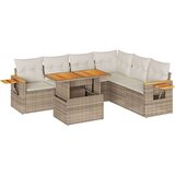 vidaXL 6-dijelni set vrtnih sofa s jastucima bež od poliratana bagrem | shoptok.hr