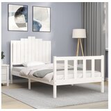 vidaXL Okvir za krevet s uzglavljem crni 100x200 cm od masivnog drva | shoptok.hr
