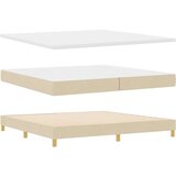  LED Box Spring Krevet s madracem Krema 200 x 200 cm tkanina | shoptok.hr