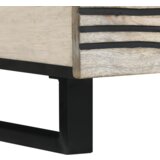 vidaXL Klubska miza s polico s shranjevanjem z vrati Bela, Črna 100 x 50 x 40 cm | Shoptok.si