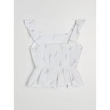 Sinsay Pamučna košulja-bluza s volanima | shoptok.hr