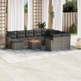 vidaXL 11-dijelni set vrtnih sofa od poliratana s jastucima sivi | shoptok.hr